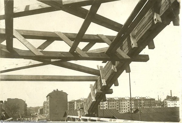 Выборгская (Вид на Бабурин переулок с пешеходного моста, 1931-1935 гг)