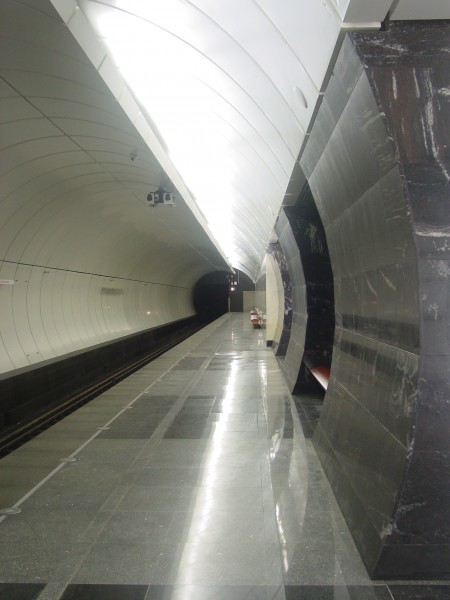 DSC09882.JPG (2.02 МБ) 11452 просмотра Платформа Фонвизинской. Скамейки тоже везде одинаковы - вид красивый, удобство сомнительное