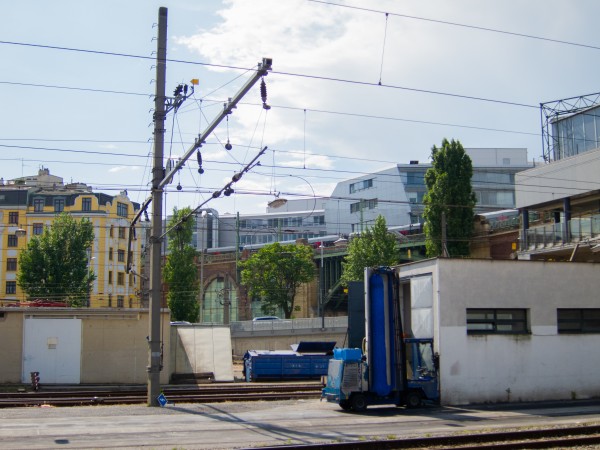 вид на перегон Spittelau - Nußdorfer Straße с железнодорожной платформы