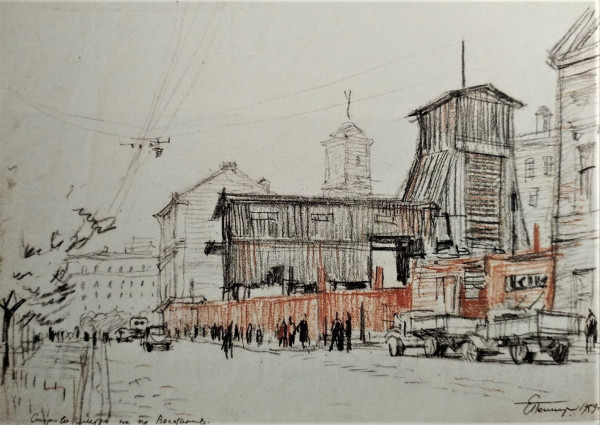 eZAoPDSS4B0.jpg (749.32 КБ) 6872 просмотра «Строительство метро на площади Восстания», Полторацкий Евгений Михайлович (1959)